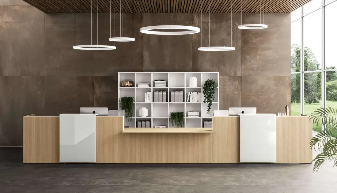 Reception rovere e bianco